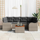Havesofa Sæt med pude 7 pcs Grå polyrattan