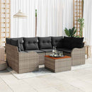 Havesofa Sæt med pude 7 pcs Grå polyrattan