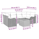Havesofa Sæt med pude 7 pcs Beige polyrattan