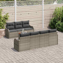 Havesofa Sæt med pude 8 pcs Grå polyrattan