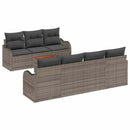 Havesofa Sæt med pude 8 pcs Grå polyrattan