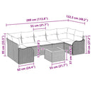 Havesofa Sæt med pude 8 pcs Beige polyrattan