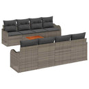 Havesofa Sæt med pude 9 pcs Grå polyrattan