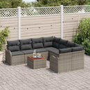 Havesofa Sæt med pude 9 pcs Grå polyrattan
