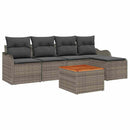 Havesofa Sæt med pude 6 pcs Grå polyrattan