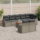 Havesofa Sæt med pude 9 pcs Grå polyrattan