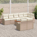 Havesofa Sæt med pude 9 pcs Beige polyrattan