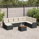 Havesofa Sæt 9 stk. Sort polyrattan