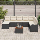 Havesofa Sæt 9 stk. Sort polyrattan
