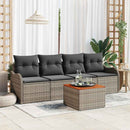 Havesofa Sæt med pude 5 pcs Grå polyrattan