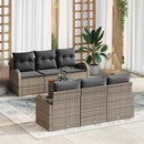 Havesofa Sæt med pude 7 pcs Grå polyrattan