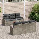 Havesofa Sæt med pude 7 pcs Grå polyrattan
