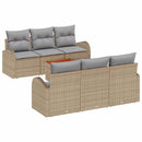 Havesofa Sæt med pude 7 pcs Beige polyrattan