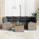 Havesofa Sæt med pude 7 pcs Grå polyrattan