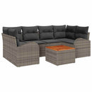 Havesofa Sæt med pude 7 pcs Grå polyrattan