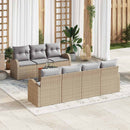 Havesofa Sæt med pude 8 pcs Beige polyrattan