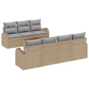 Havesofa Sæt med pude 8 pcs Beige polyrattan