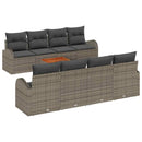Havesofa Sæt med pude 9 pcs Grå polyrattan