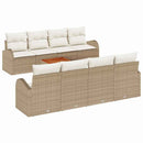 Havesofa Sæt med pude 9 pcs Beige polyrattan