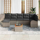 Havesofa Sæt med pude 8 pcs Grå polyrattan