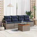 Havesofa Sæt med pude 5 pcs Grå polyrattan