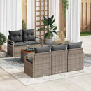 Havesofa Sæt med pude 6 pcs Grå polyrattan