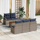 Havesofa Sæt med pude 6 pcs Grå polyrattan