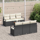 Havesofa Sæt 7 stk. Sort polyrattan