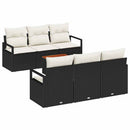 Havesofa Sæt 7 stk. Sort polyrattan