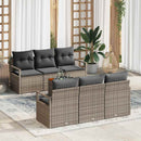 Havesofa Sæt med pude 7 pcs Grå polyrattan