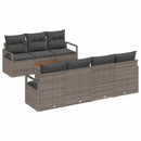 Havesofa Sæt med pude 7 pcs Grå polyrattan