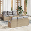 Havesofa Sæt med pude 7 pcs Beige polyrattan