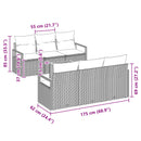 Havesofa Sæt med pude 7 pcs Grå polyrattan