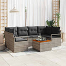 Havesofa Sæt med pude 7 pcs Grå polyrattan