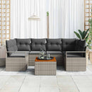Havesofa Sæt med pude 7 pcs Grå polyrattan