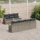 Havesofa Sæt med pude 8 pcs Grå polyrattan