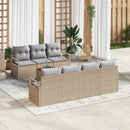 Havesofa Sæt med pude 8 pcs Beige polyrattan
