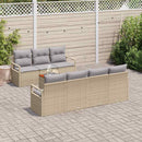 Havesofa Sæt med pude 8 pcs Beige polyrattan