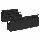 Havesofa Sæt med pude 8 pcs Sort polyrattan