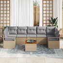 Havesofa Sæt 8 stk. Beige polyrattan