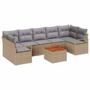 Havesofa Sæt 8 stk. Beige polyrattan