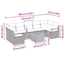 Havesofa Sæt med pude 8 pcs Sort polyrattan