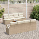Havesofa Sæt med pude 9 pcs Beige polyrattan