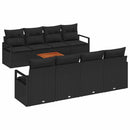 Havesofa Sæt med pude 9 pcs Sort polyrattan