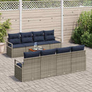 Havesofa Sæt med pude 9 pcs Grå polyrattan