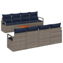 Havesofa Sæt med pude 9 pcs Grå polyrattan