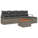 Havesofa Sæt med pude 6 pcs Grå polyrattan