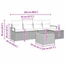 Havesofa Sæt med pude 6 pcs Beige polyrattan