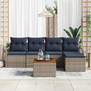 Havesofa Sæt med pude 6 pcs Grå polyrattan