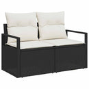 Havesofa Sæt 5 stk. Sort polyrattan